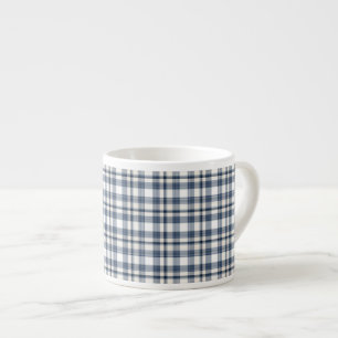 Blue White Plaid 1 Espresso Cup