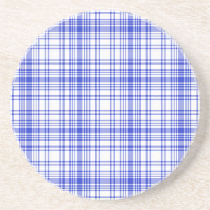 Blue White Plaid 2 Coaster
