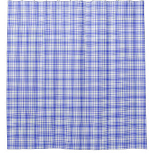 Blue White Plaid 2 Shower Curtain