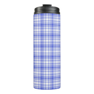 Blue White Plaid 2 Thermal Tumbler
