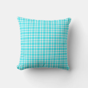 Blue White Plaid Pattern Cushion