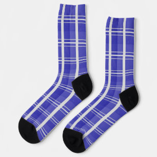 Blue White Plaid  Socks