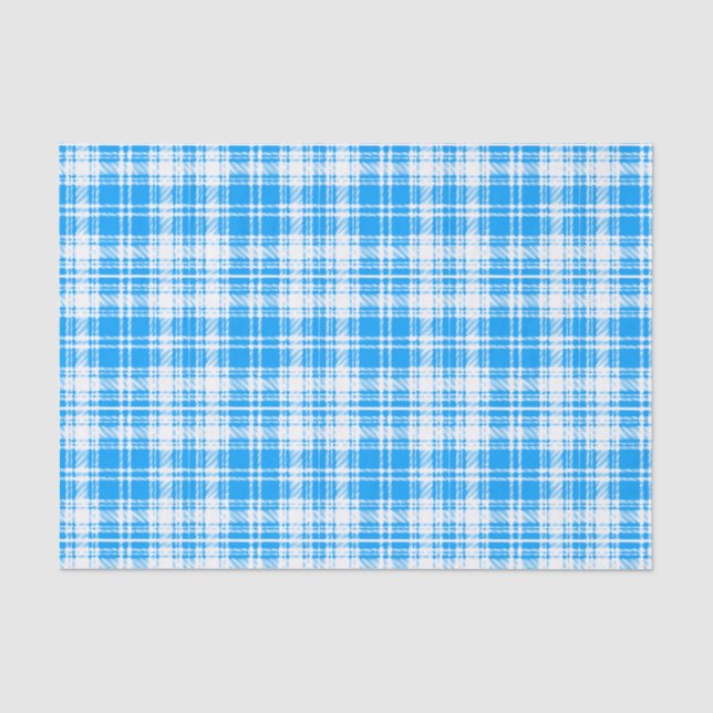 Blue & White Plaid Tissue paper (Front)
