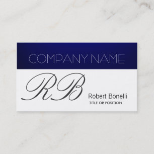 Blue White Plain Modern Business Card