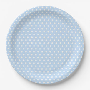 Blue White Polka Dot Paper Plates