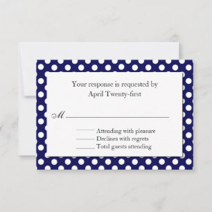 Blue & White Polka Dot Wedding RSVP Card