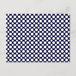 Blue White Polka-Dots Blank Postcard