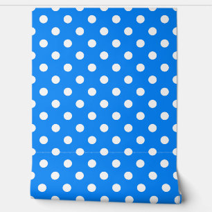 Blue White Polka Dots Pattern Wall Decor