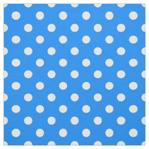 Blue White Polka Dots Textile Fabric