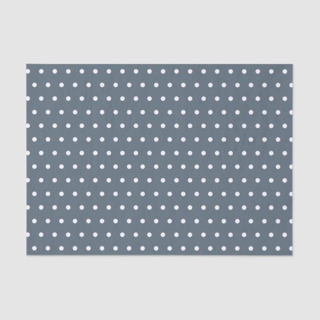 BLUE & WHITE POLKA DOTS TISSUE PAPER (Front)