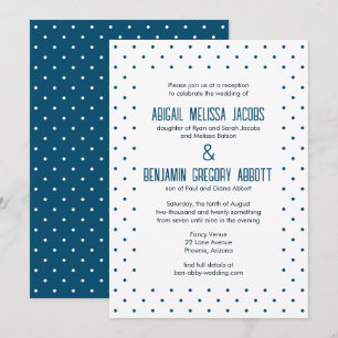 Blue/White Polka Dots with 2 Sets Bride's Parents Invitation