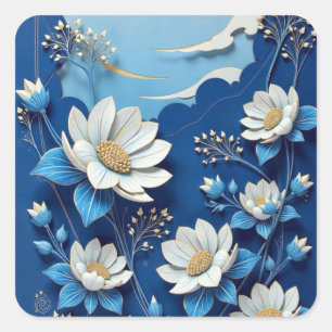 Blue & White Porcelain Phone Case – Traditional Ch Square Sticker