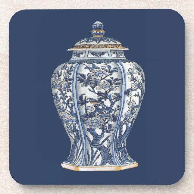 Blue & White Porcelain Vase by Vision Studio Coaster (Front)
