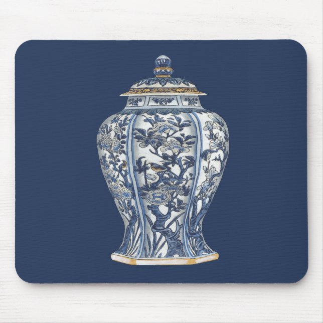 Blue & White Porcelain Vase by Vision Studio Mouse Pad (Front)