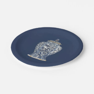 Blue & White Porcelain Vase by Vision Studio Paper Plate
