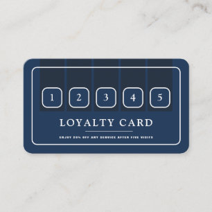 Blue & White Professional Icon Loyalty Card