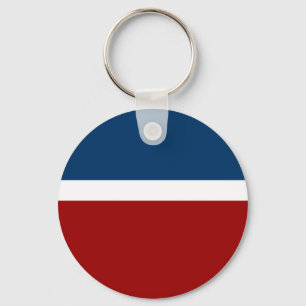 Blue White Red Color Block Style Design  Key Ring
