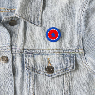 Blue White Red Panama Button