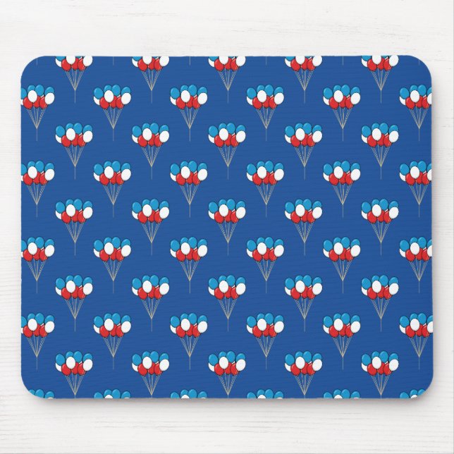 Blue White Red Patriotic Balloons Mouse Pad (Front)