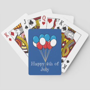 Blue White Red Patriotic Balloons   Personalise Playing Cards