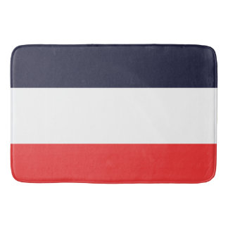 Blue White & Red Stripes Striped Bath Mat