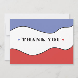 Blue, White, Red - Thank You Card