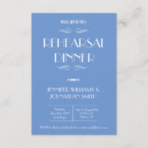 Blue & White Rehearsal Dinner Invitations