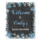 Blue White Snowflake Boy Baby Shower Welcome Sign