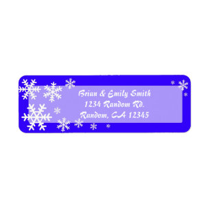Blue white snowflake Christmas return labels
