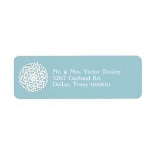 Blue & White Snowflake Custom Return Address Label