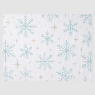 Blue & White Snowflake Sparkle Tissue Paper