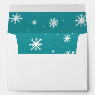 Blue White Snowflakes Christmas Envelope