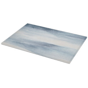 Blue White Snowflakes Cutting Board