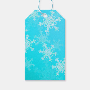 Blue White Snowflakes Minimalist Christmas Gift Tags
