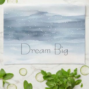 Blue White Snowflakes Tea Towel