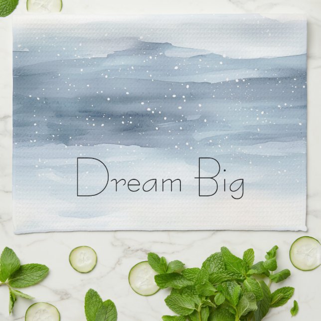 Blue White Snowflakes Tea Towel (Folded)