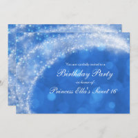 Blue & White Sparkle Cinderella Any Event Party