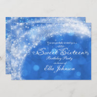 Blue & White Sparkle Cinderella Sweet 16 Party