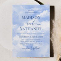 Blue White Sparkle Clouds Dreamy Elegant Wedding