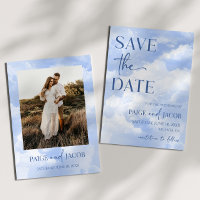 Blue White Sparkle Clouds Dreamy Elegant Wedding