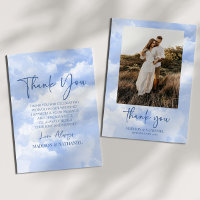 Blue White Sparkle Clouds Wedding Custom Photo