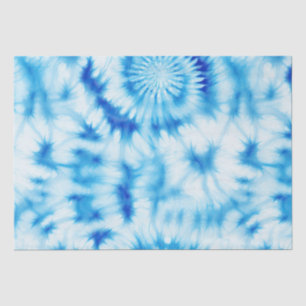 Blue White Spiral Tie Dye Tissue Paper