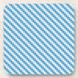 Blue-white squares background coaster