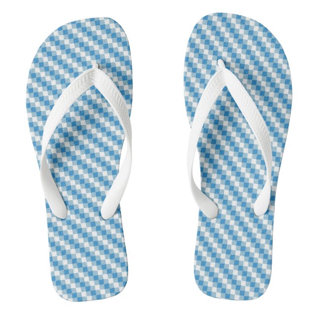 Blue-white squares background jandals (Footbed)