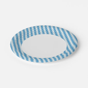 Blue-white squares background paper plate