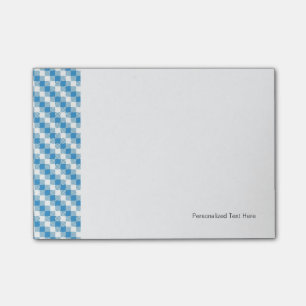 Blue-white squares background post-it notes