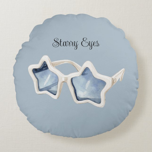 Blue White Star Sunglasses Round Cushion (Front)