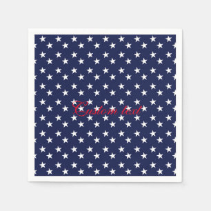 Blue & White Stars 4th of July Party Napkins