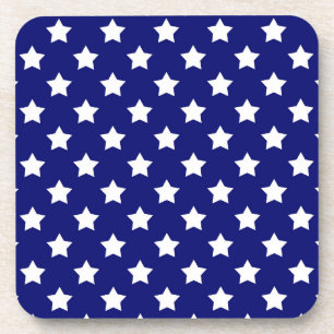 Blue White Stars Pattern Decorative Coaster