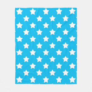 Blue White Stars Pattern Decorative Fleece Blanket